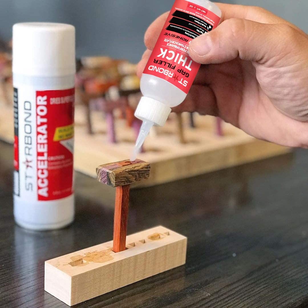 Starbond Thick CA Glue Complete Refill Kit (16 oz) – Gap Filler Cyanoacrylate Super Glue with Extra Bottles, Caps, Microtips & Yorker Spout for Woodworking, Carpentry, Hobby Models, Archery Fletching