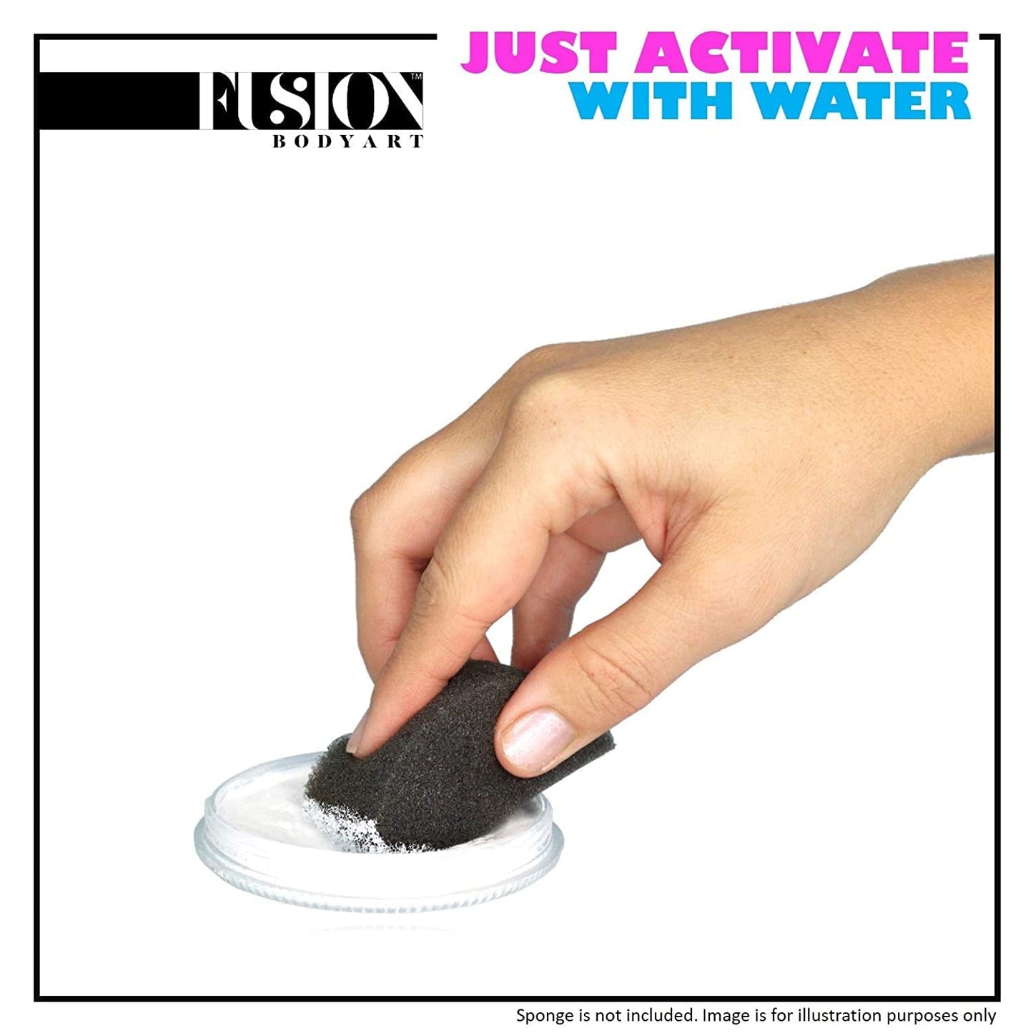Fusion Body Art Pro Face Paint | Prime Paraffin White (32gm), Professional Quality Water Activated Face and Body Paint Supplies