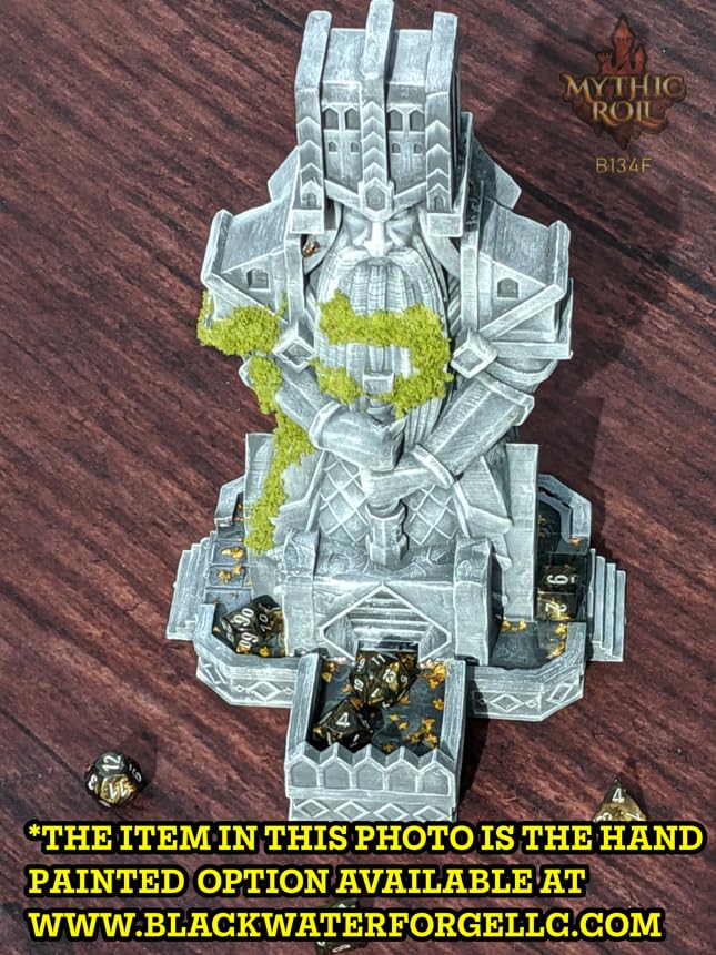 Dwarven 3D Printed Dice Tower - Baldur's Shrine by Unchained Games - Mythic Roll - Carve Your Fate in Stone with Ancestral Echoes and Valor! (11.) Red)