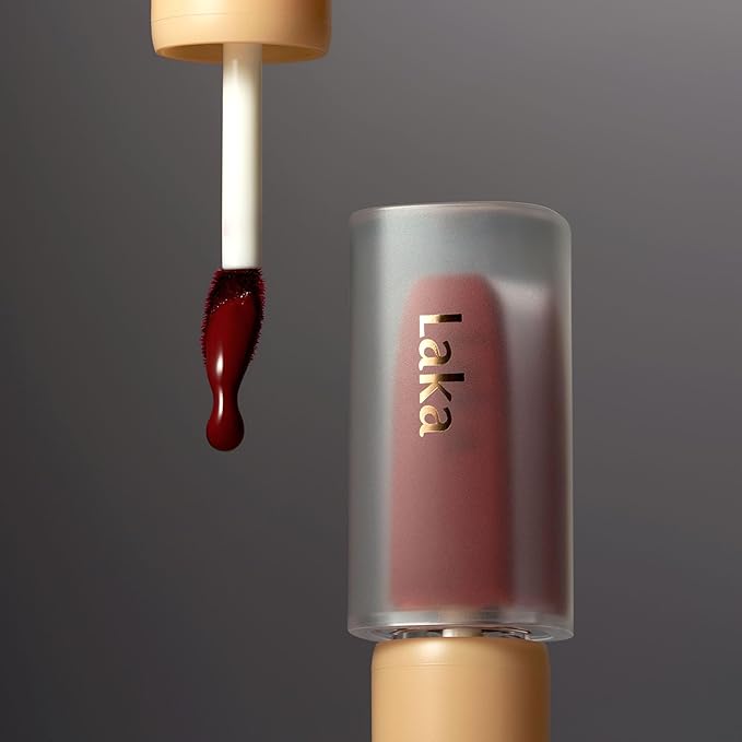 Laka Fruity Glam Tint, 4.5g/0.15oz, Glowing Lip Stain with Wide Color Spectrum, Hydrating & Lightweight Texture, Buildable Color, Non-Sticky, Vegan, K-Beauty (#127 Rose)
