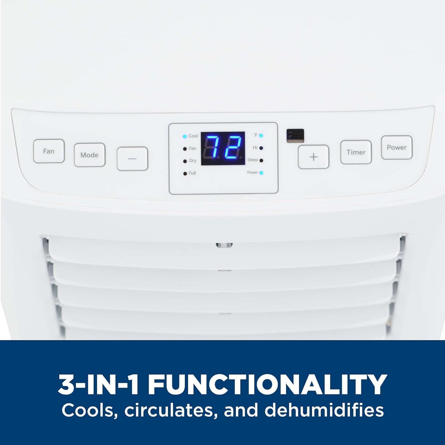 GE 5,000 BTU Portable Air Conditioner for Small Rooms up to 150 sq ft. (5,100 BTU SACC), 3-in-1 with Dehumidify, Fan and Auto Evaporation, Included Window Installation Kit, White