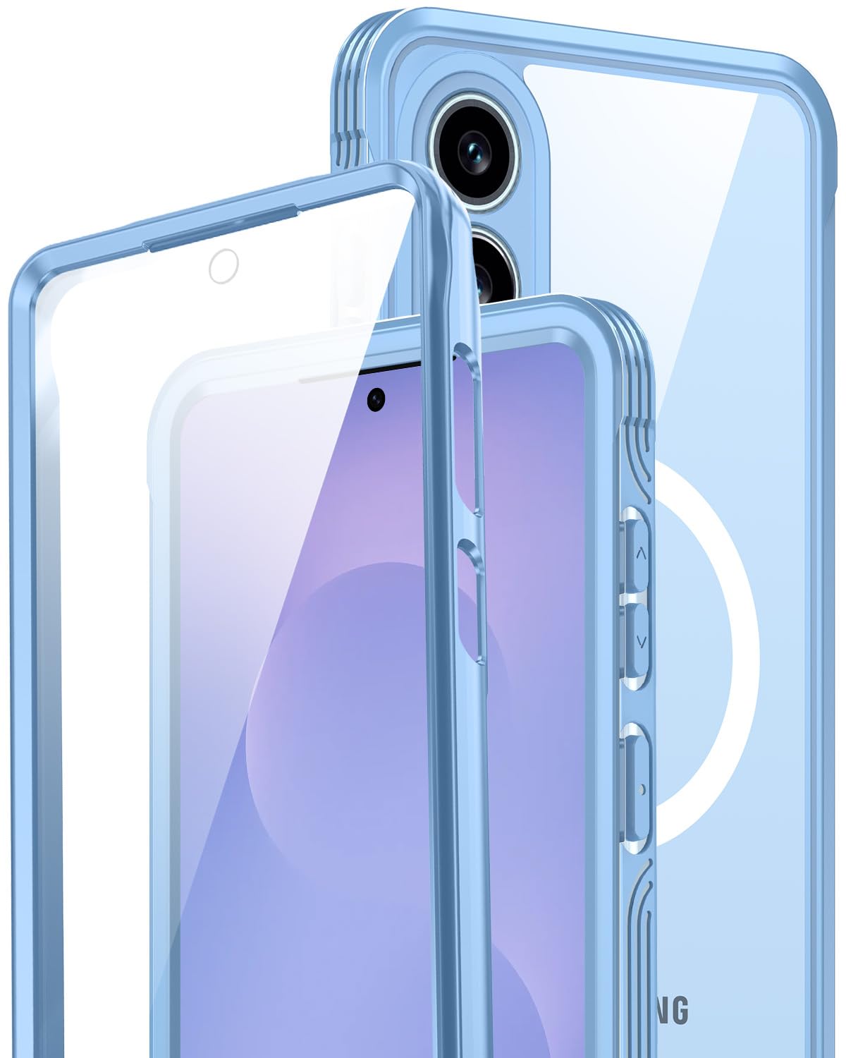 Miimall Strong Magnet For Samsung Galaxy S25 Edge Phone Case,[Built-In Glass Screen Protector][Compatible With Magsafe][Military