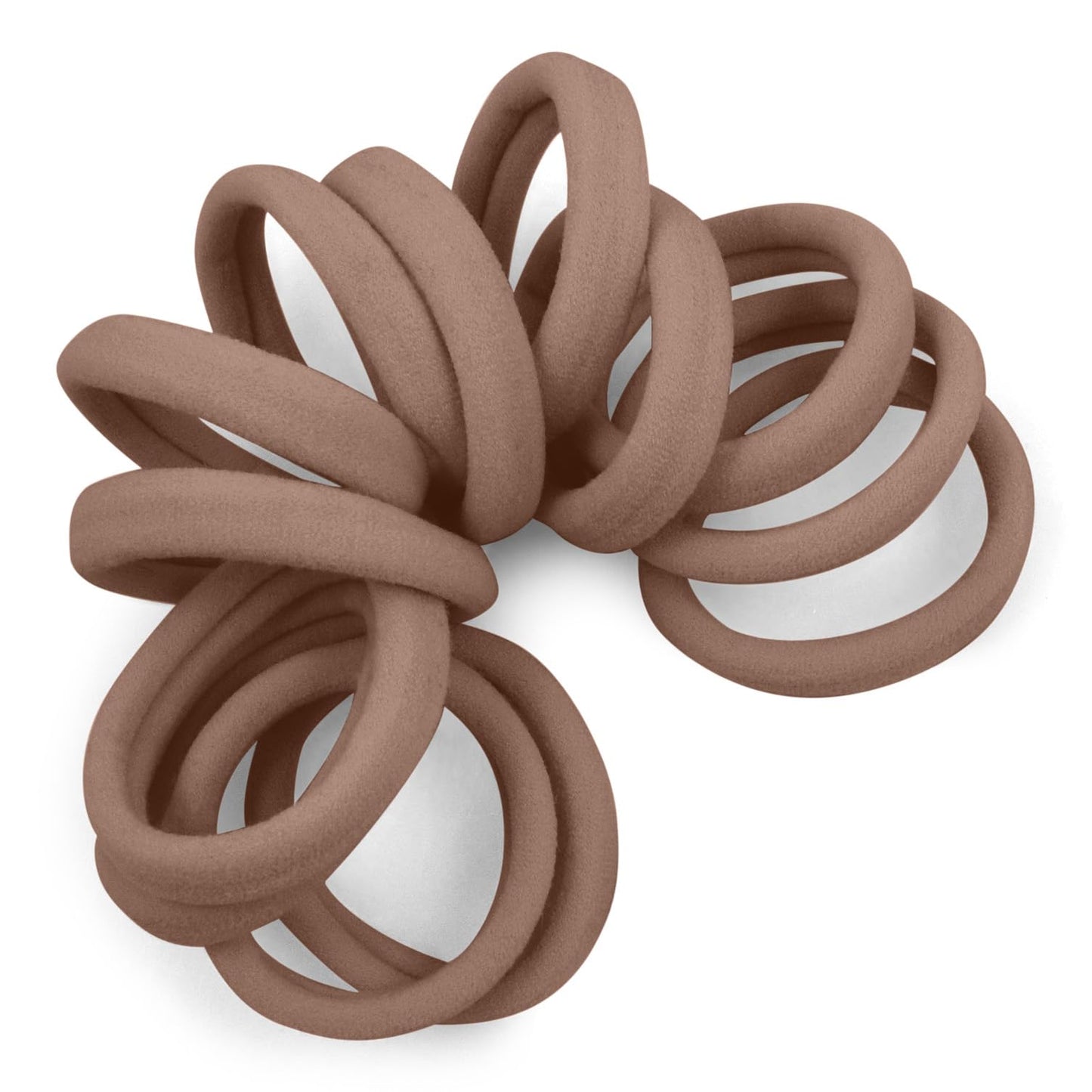 Cyndibands Seamless Hair Ties - Light Brown - Gentle Hair Ties No Damage, Standard Size 1.5 Inch, Soft and Stretchy Nylon Fabric