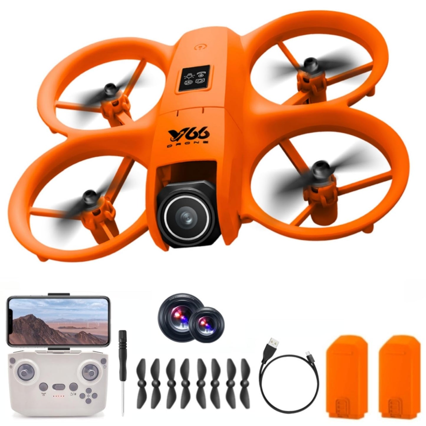 Mini Drone With 1080P Dual Cameras, RC Aircraft Helicopter, Electrically Adjustable 180 Degrees, LED Lights, Propeller Safety Protection, Intelligent Obstacle Avoidance, Headless Mode, One Click Takeoff, 360 Degree Rolling, Hovering, Remote Control Plane