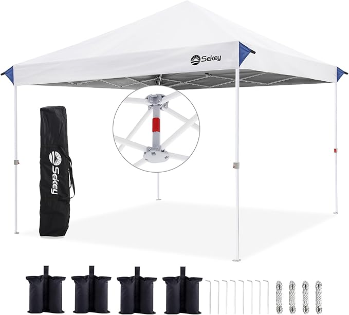 Sekey 10x10 Pop Up Canopy with One Push Setup-Easy Up Canopy with 99% UV Blocking - Instant Outdoor Sun Shade for Events, ...