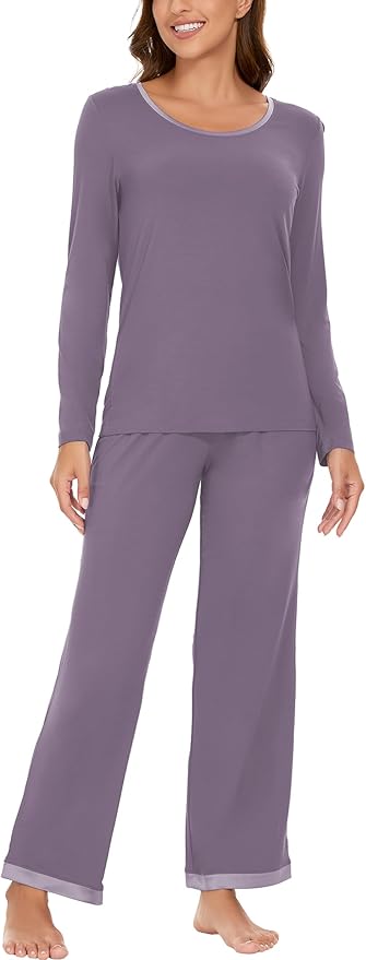 GYS Viscose from Bamboo Women's Pajama Sets Super Soft Long Sleeve Sleepwear Comfy Winter Pjs Sets S-4X