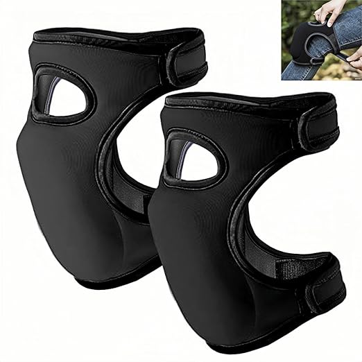 Knee Pads for Gardening - 1.5+1.5cm Dual-Layer Gel-Foam, Non-Slip, Waterproof & Breathable for Joint Support | Heavy Duty Kneeling Pads for Weeding, Floor Scrubbing, Tile Work (Black)