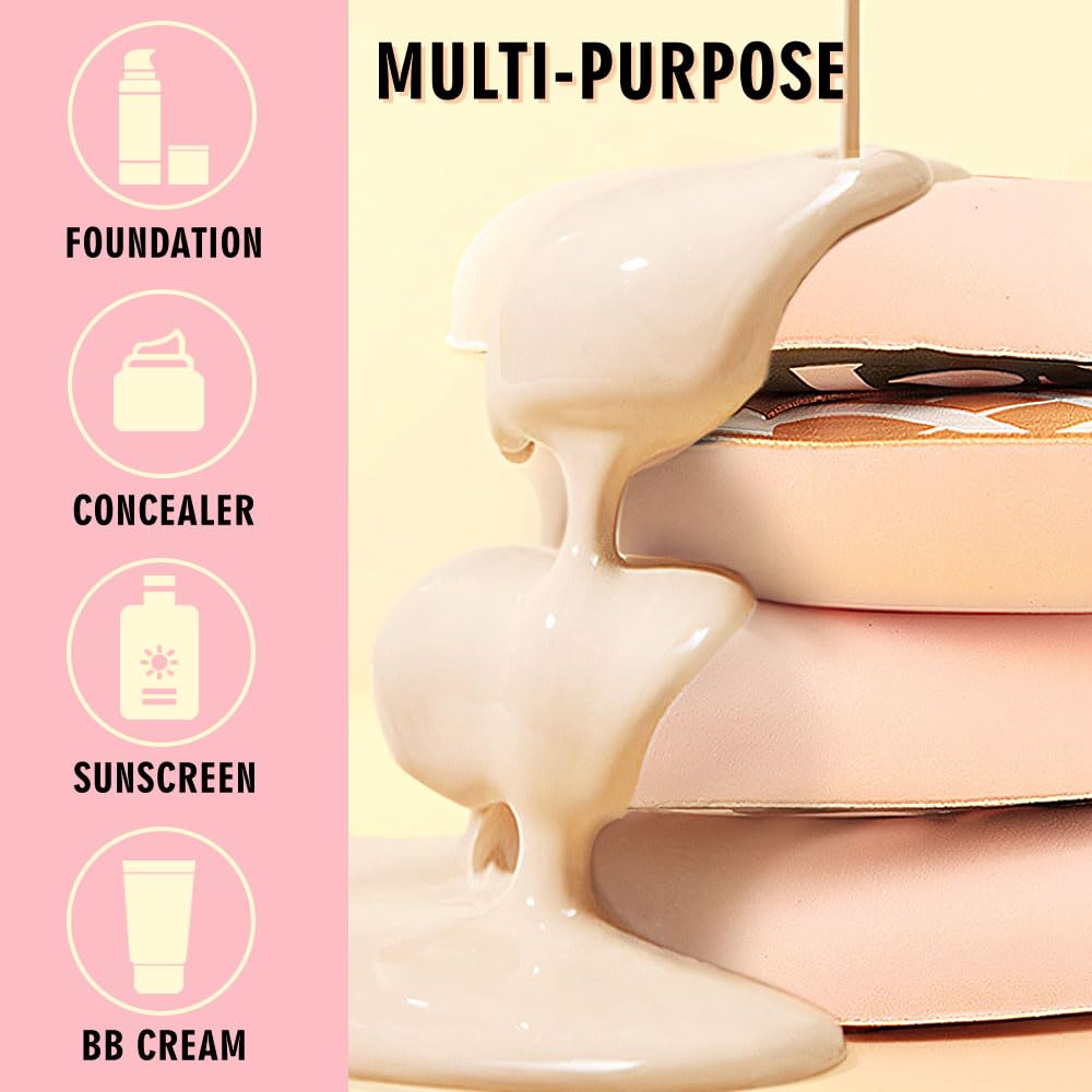 Makeup Sponge for Foundation Concealer and Powder,Latex Free Blender Sponge for Natural and Easy Makeup Soft Long Lasting Beginn