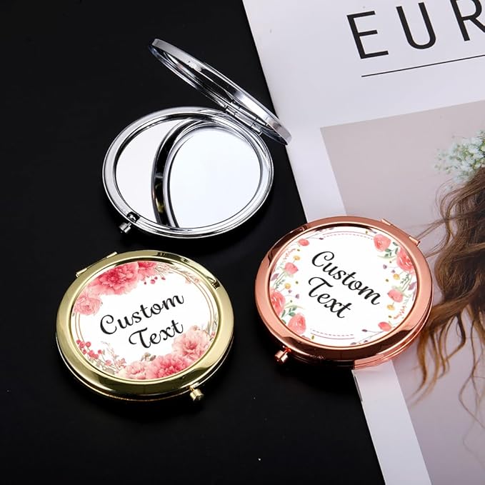 Eunigem Personalized Compact Mirror for Women-Custom Mirror Gifts for Bridesmaid,Wedding,Birthday,Mom,Friend,Wife,Christian