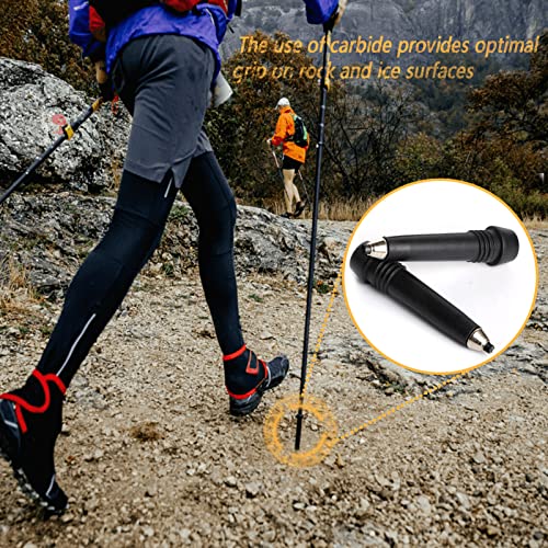 Rubber Trekking Pole Tips 4pcs Walking Hiking Stick Tips Universal Carbide Tips Walking Poles Boot Tips Rubber Feet Protec...