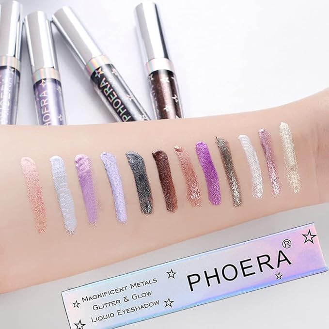 Glitter Eyeshadow，Makeup For Eyes Liquid Shimmer Sparkle Glow Light Colors Pencil Stick Shiny Long Lasting Waterproof Shining Eye Shadow Sets Metallic Pigments Metals Gloss Sparkling Pen Kit (A102)
