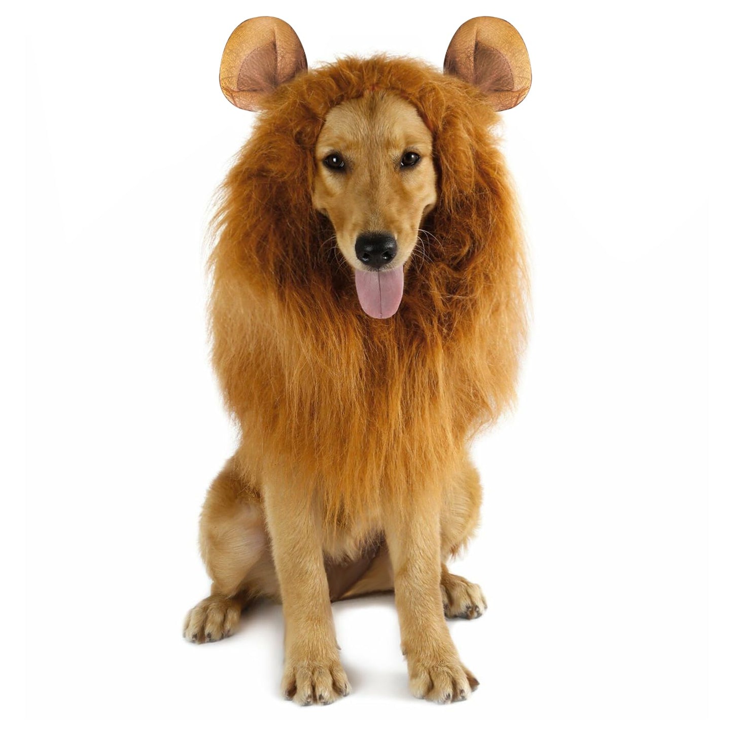Dog Lion Mane - Halloween Realistic & Funny Lion Mane for Dogs - Complementary Lion Mane for Dog Costumes - Lion Wig for Medium to Large Sized Dogs Lion Mane Wig for Dogs