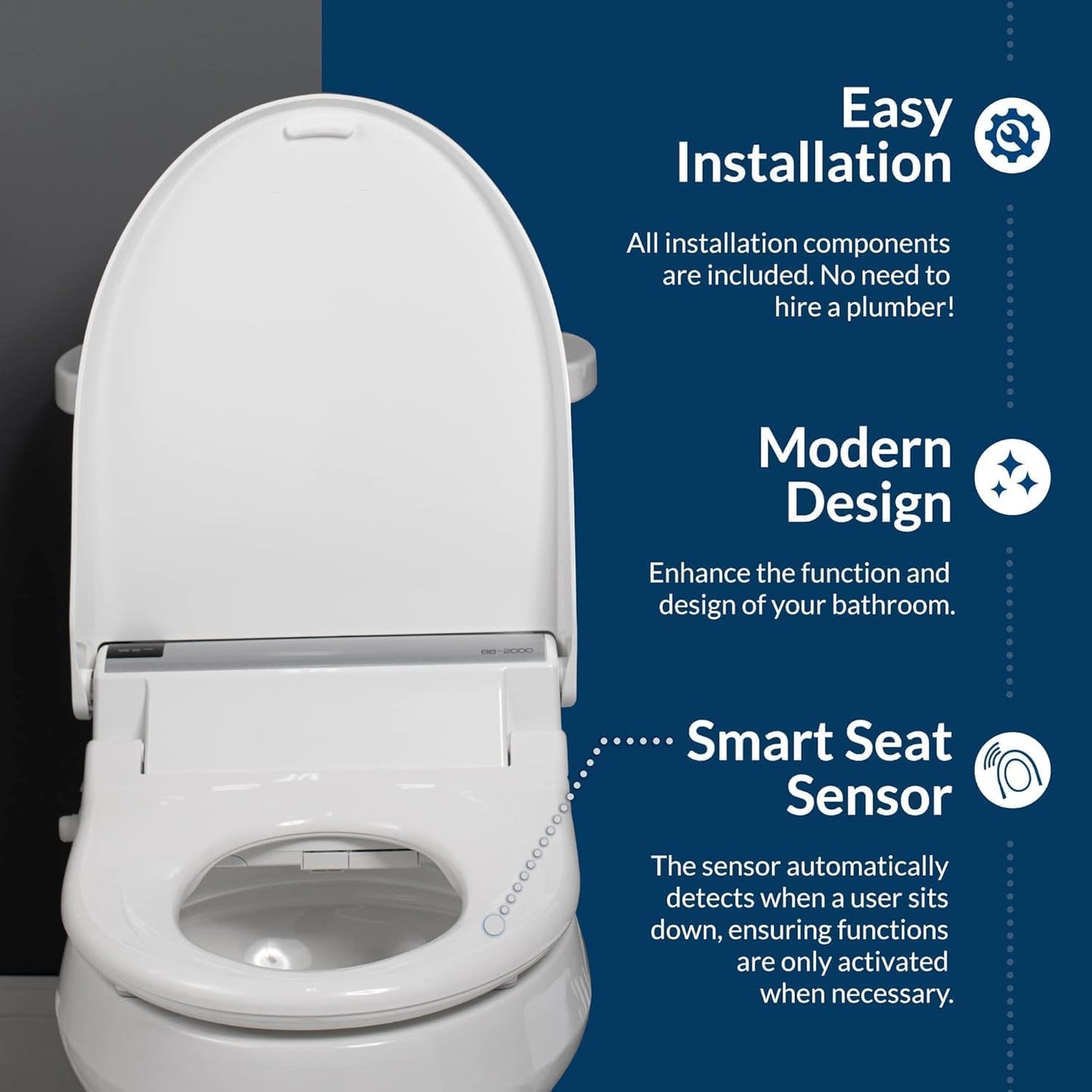 Bejoan X7 Bidet Toilet Seat, Elongated Bidet Attachment for Toilet Warm Water with Soft Close, Electric Heated Bidet Seat with Water Filtration