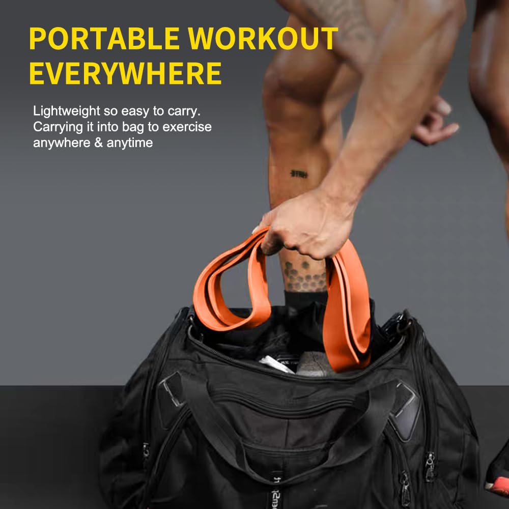 ROSAPOAR Resistance Band Pull up Band Fitness Exercise Bands Natural Latex for Workout Body Stretch Powerlifting Band Fitness Sport Training at Home/The Gym - Orange