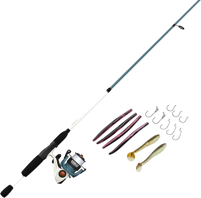 Zebco Custom-Z Spinning Reel and Fishing Rod Combo, 6-Foot 6-Inch 2-Piece Telescopic Rod, Medium Power, Moderate-Fast Acti...