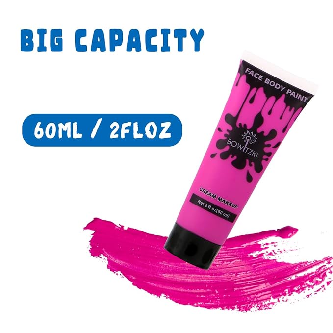 Bowitzki Face and Body Paint 2oz Cream Makeup 60ml Water Based Face Painting Special Effects For Adults Children Kids Halloween Christmas Party Stage Cosplay (Rose)