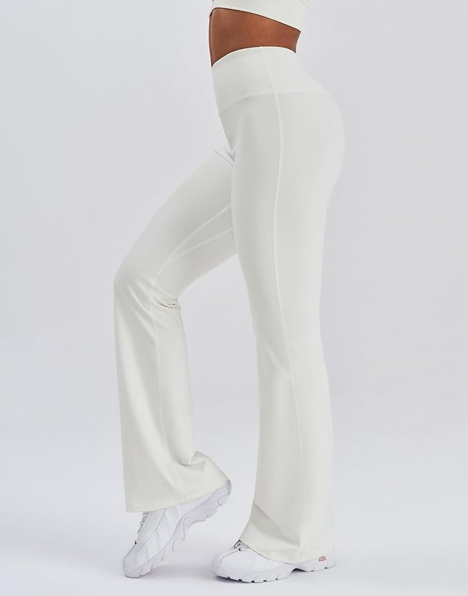 K-Swiss Flare Leggings for Women 32" - High Waist Wide Leg Bell Bottom Bootcut Yoga Pants for Casual Lounge