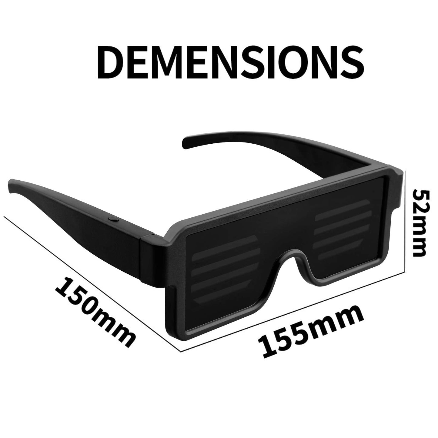 Suruid Upgrade Dynamic LED Glowing Glasses USB Rechargeable LED Light Up Glasses with Flashing Neon, 11 Patterns LED Luminous Eyeglasses for Parties, Nightclub, Halloween, Concerts-Blue