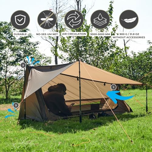 onewind One Person Tent with Pillow, Backpacking Ultralight Tent with Camping Soft Pillow for Camping Hiking Backpacking