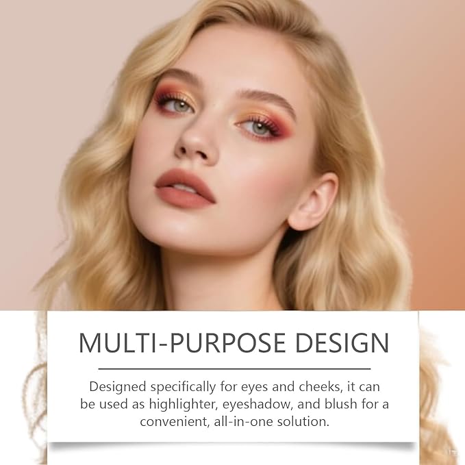 Eye & Cheek Palette - Eyeshadow and Highlighter Makeup (with Detachable Brush), Makeup Palettes Contour Kit, Shimmer Glow Face Highlighter Palette for Women Face, Natural Glow Contour Powder ((3pcs))