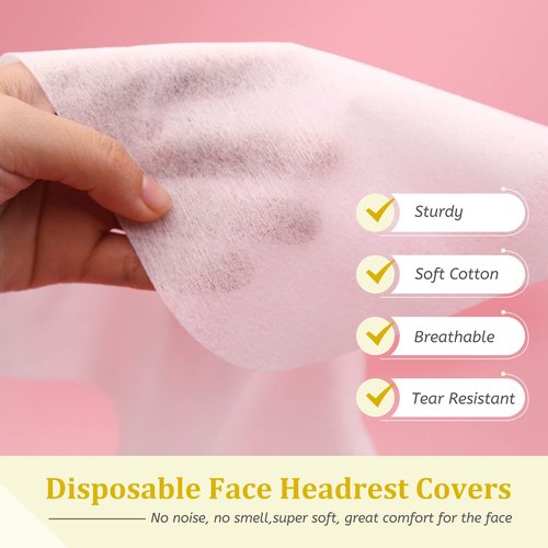 1000 count Disposable Face Cradle Covers Non-Sticking Disposable Massage Headrest Covers Ultra Soft Medical-Grade SPA Face Rest Covers Headrest Covers for Massage Table Chairs 14.2" x 10.6" (1000Pcs)