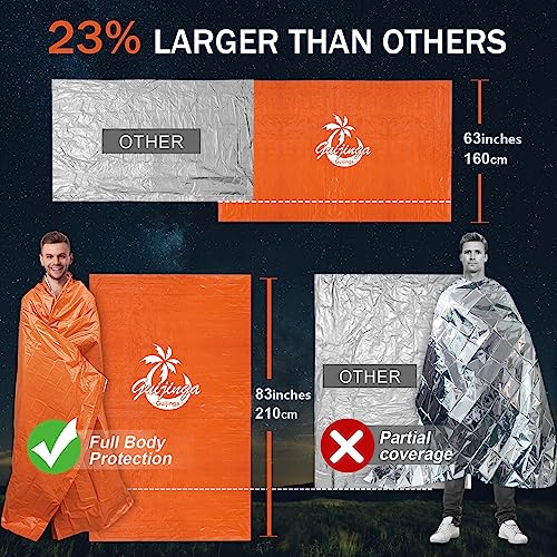 Guijinga Emergency Blankets for Survival, 2-Pack/4-Pack Space Blankets, Gigantic & Extremely Thick Mylar Blankets, Suitabl...