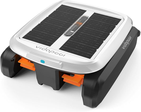 Vidapool Solar Pool Skimmer Robot, Automatic Pool Surface Skimmer Cleaner, Dual Mode Solar Powered Pool Skimmer with Obstacle Avoidance, Day & Night Cleaning for All Swimming Pools-White
