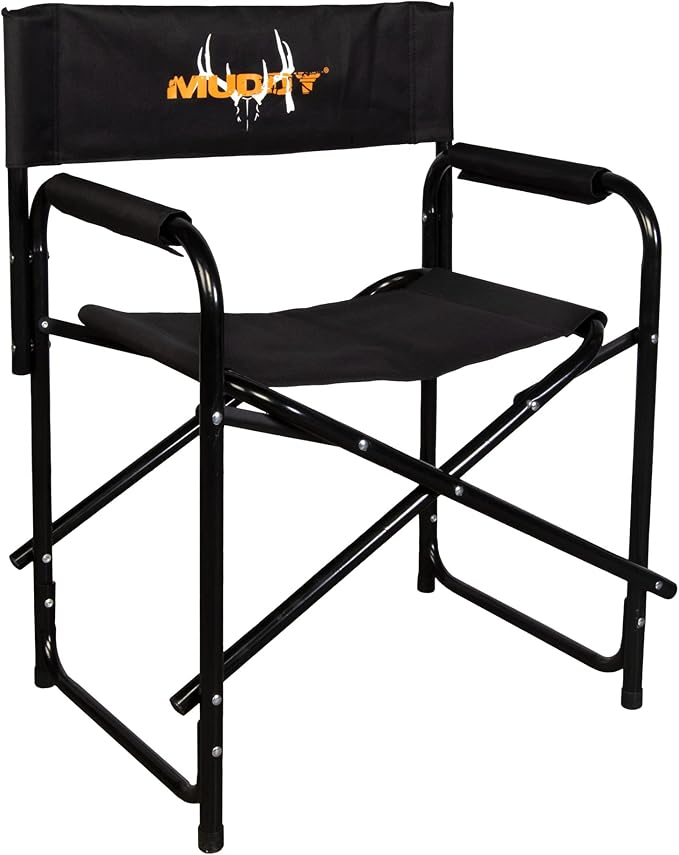 Muddy Directors Foldable Ground Chair with Built-in Arm Rests for Blind Hunting or Tailgating, Wide Design for a Comfortab...
