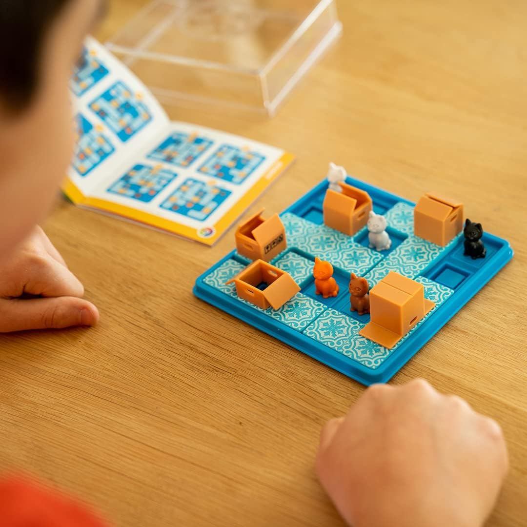 SmartGames Cats & Boxes Travel Game with 60 Challenges for Ages 7-Adult