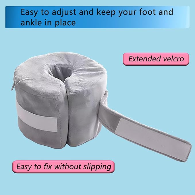 Foot & Ankle Elevation Pillow for Bed Sores & Surgery Recovery - High-Density Foam Heel Protectors with Washable Cover - Support Cushion for Elderly Care, Bedridden Patients & Post-Op Use (Small, 1PC)