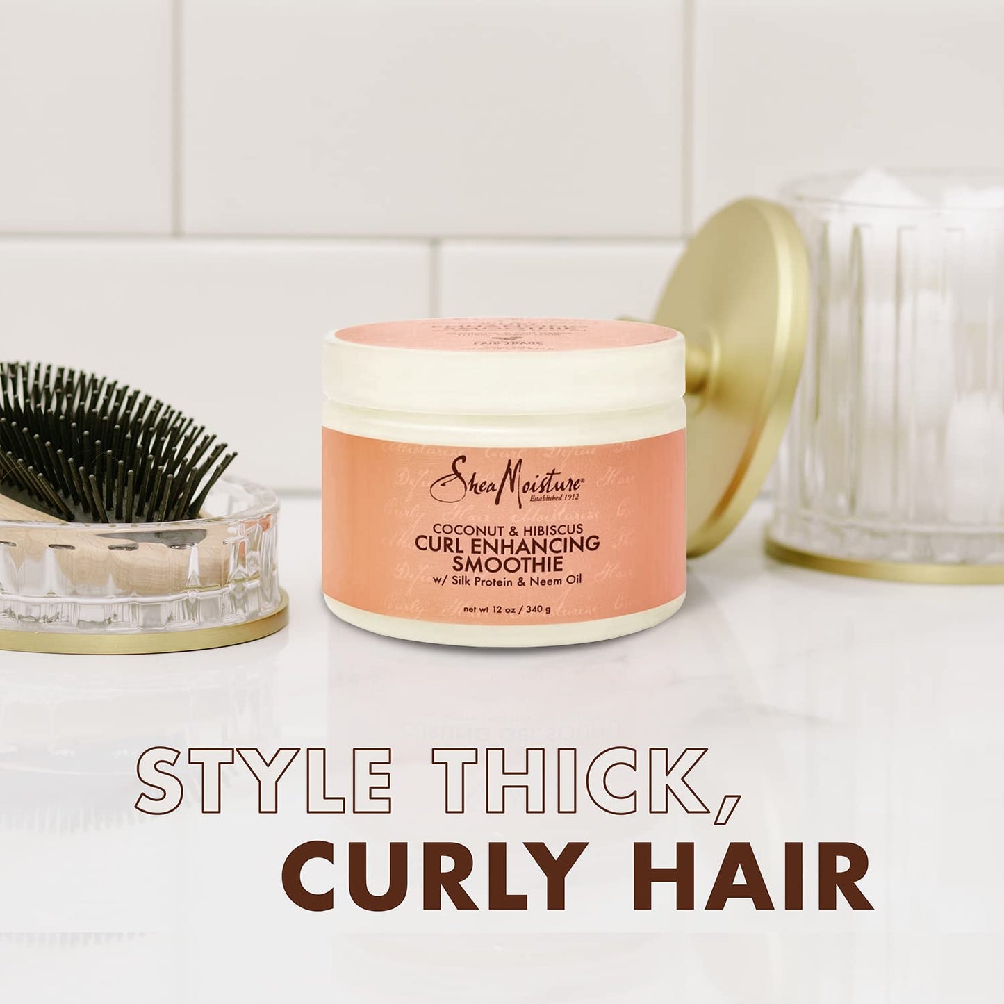 Shea Moisture Coconut & Hibiscus Curl Enhancing Smoothie, 12 Ounce (Pack of 3)