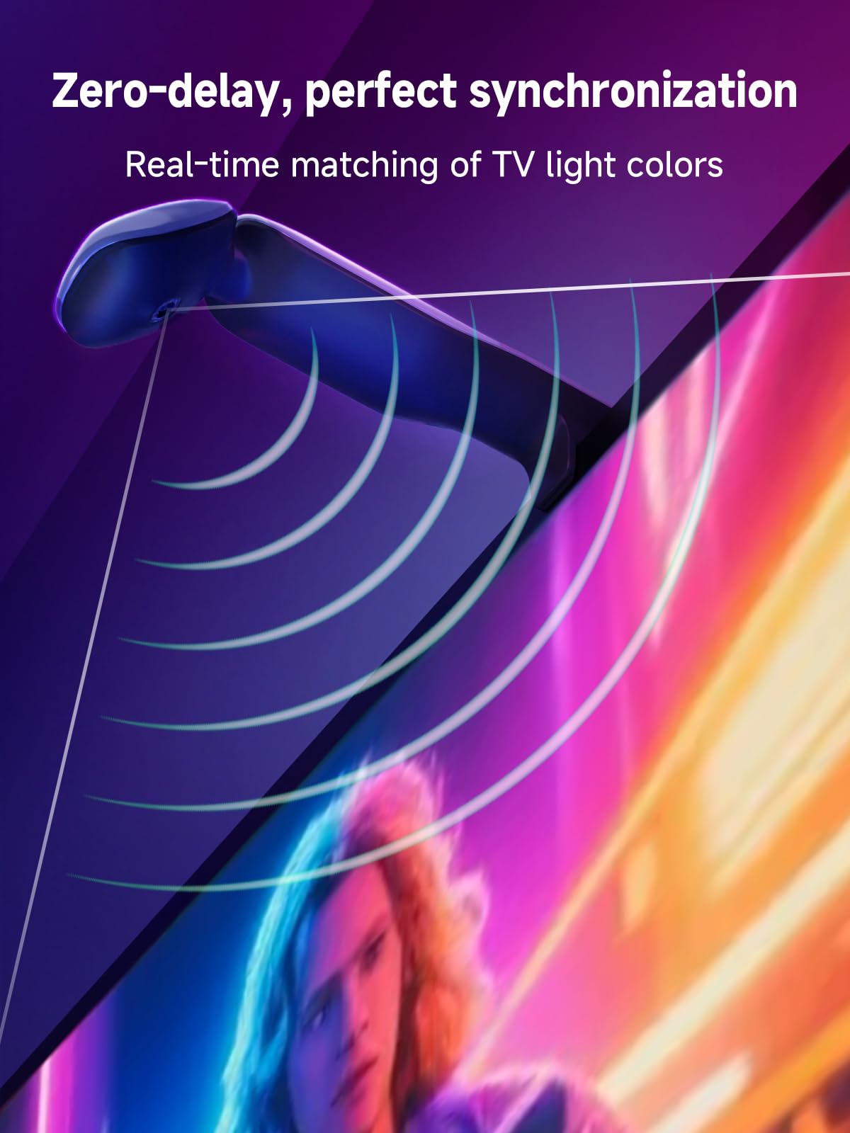 GIPOYENT LED TV Backlights with Camera, 13.7FT TV Lights That Change with for 45-65 in TV, Music Sync LED Strip Light with Smart App Control - RGB Color Changing Light Strip for Bedroom