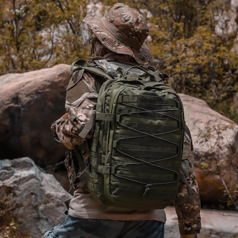 ORILOOSEN 35L tactical assault backpack, military backpacks,heavy duty zipper，outdoor canvas Knapsack,climbing/camping/hik...