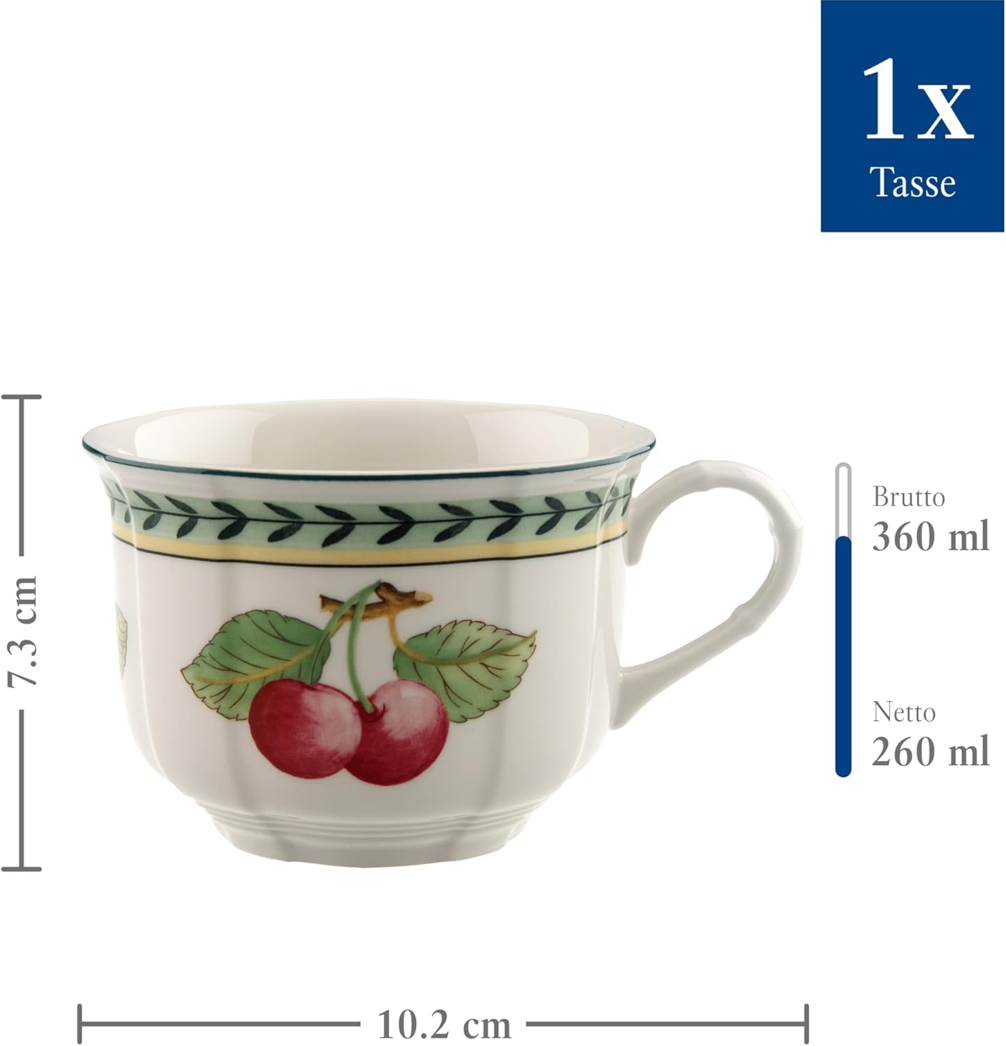 Villeroy Boch French Garden 10-2281-1240 & Fleur Breakfast Cup, 0.35 Litre