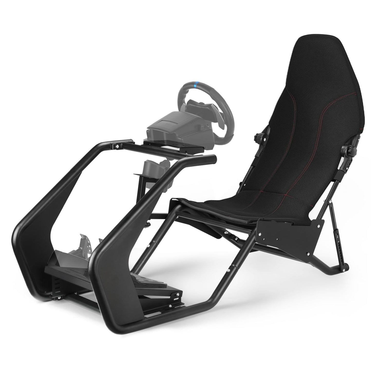 RACGTING Racing Simulator Cockpit with Seat for Logitech G29, G923, G PRO,RS50, Fanatec, MOZA R3, R9, R12 - Adjustable Sim Racing Cockpit with Shifter Mount for Immersive Racing Sim Setup