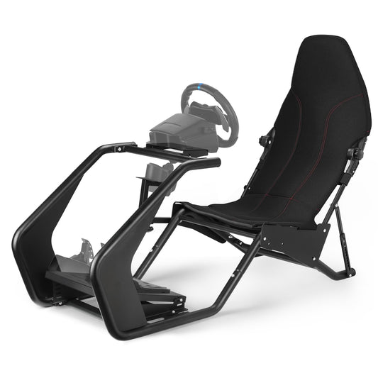 RACGTING Racing Simulator Cockpit with Seat for Logitech G29, G923, G PRO,RS50, Fanatec, MOZA R3, R9, R12 - Adjustable Sim Racing Cockpit with Shifter Mount for Immersive Racing Sim Setup