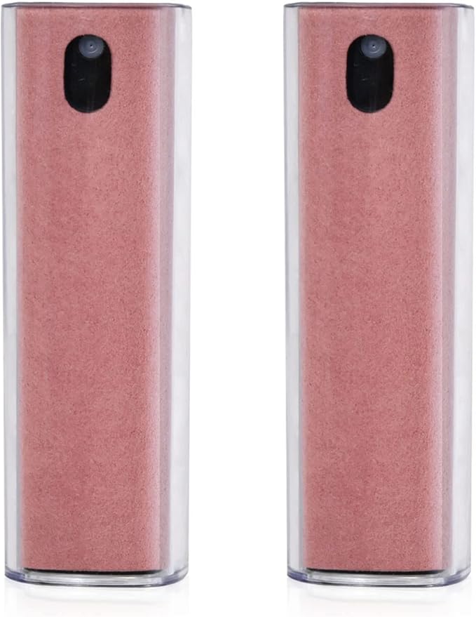 Fingerprint Proof Screen Cleaner 2PCS, Screen Cleaner Touchscreen Mist Spray for Electronic Smart Phone TV, Laptop, Tablet, PC, Computer Monitor LCD Flat Screens（Pink）