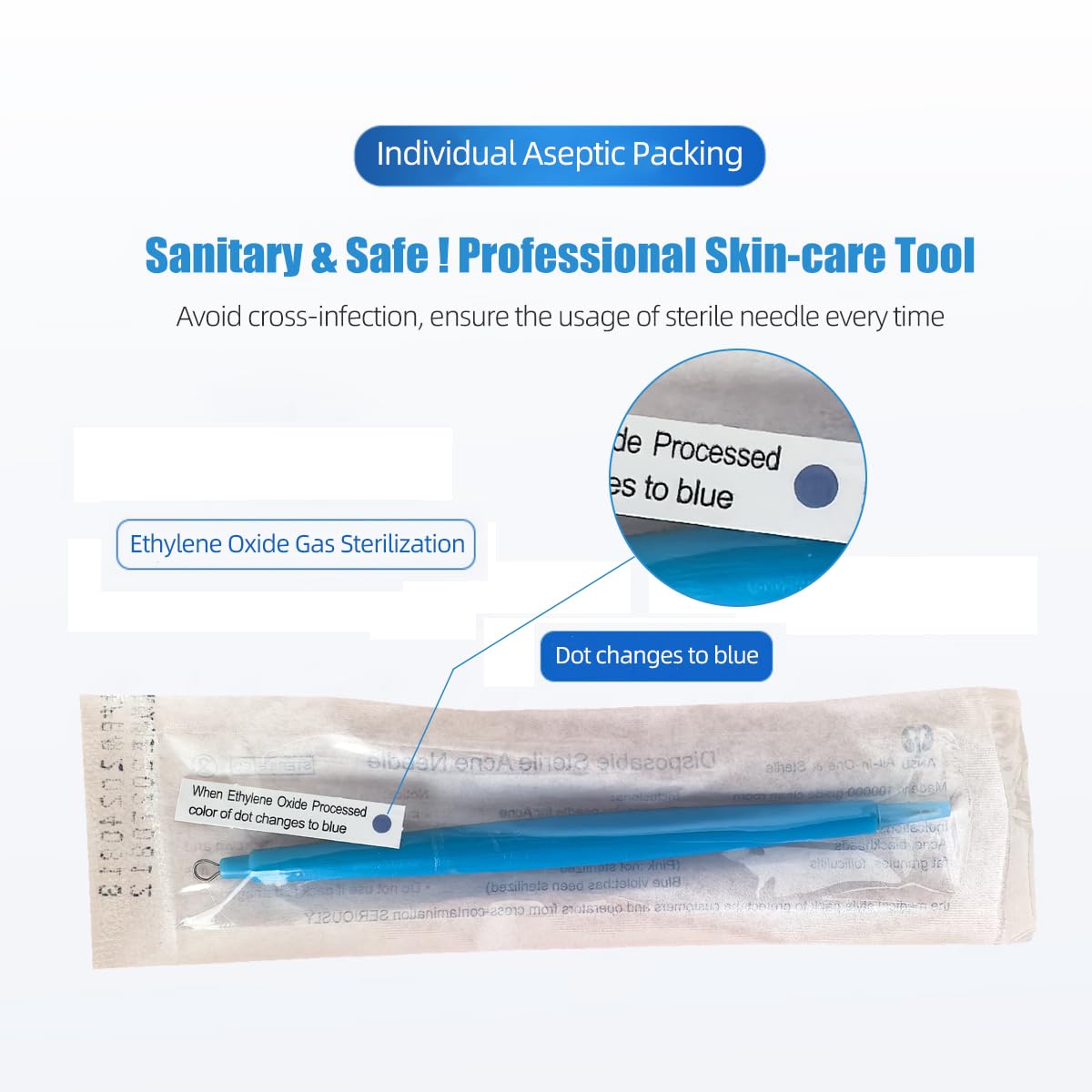 2 Pack of Disposable Sterile Acne Remover Tools Safe Pimple Popper Tool Aseptic Blackhead Remover Tools Sanitary Comedone Extrac