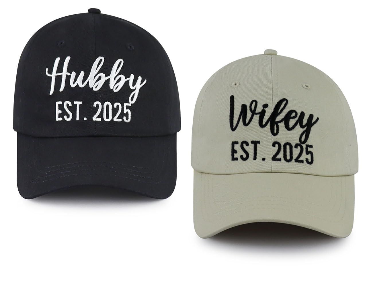 Wedding Gifts for Couples 2025, Hubby Wifey Honeymoon Essentials Hat, Mr Mrs Engagement Baseball Cap, Wedding Shower Gifts for Newlyweds Bride Groom Black Off-White