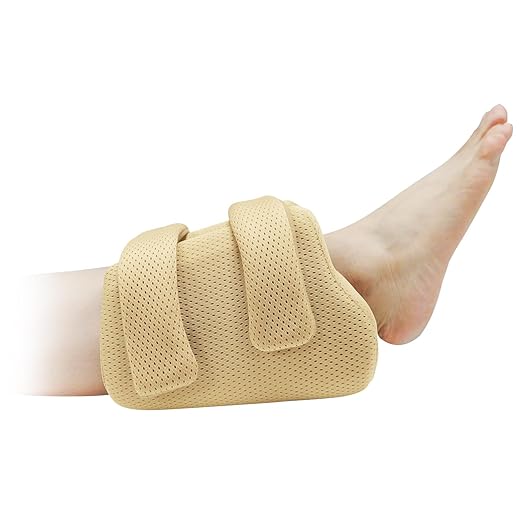 Ehucon 3D Heel Protectors Bed Sore Pillow Cushion for Pressure Sores,Foot Pillows Support Boot for Bedridden Patients Supplies, Ankle Pillow Heel Protector for Heel Pain（Khaki Pack of 1）