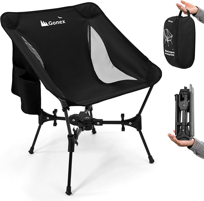 Gonex Portable Camping Chair, The 5th Gen Ultralight Compact Backpacking Foldable Lightweight Folding Chair for Outdoor Ca...