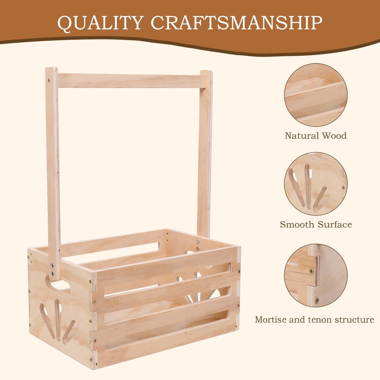 guilai Wooden Baby Shower Crate Closet , Baby Storage nursery Crate Hamper with Handle, Basket for Baby nursery-Excluding hangers