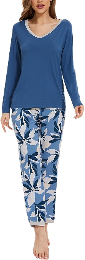 GYS Viscose from Bamboo Women's Pajama Sets Super Soft Long Sleeve Sleepwear Comfy Winter Pjs Sets S-4X
