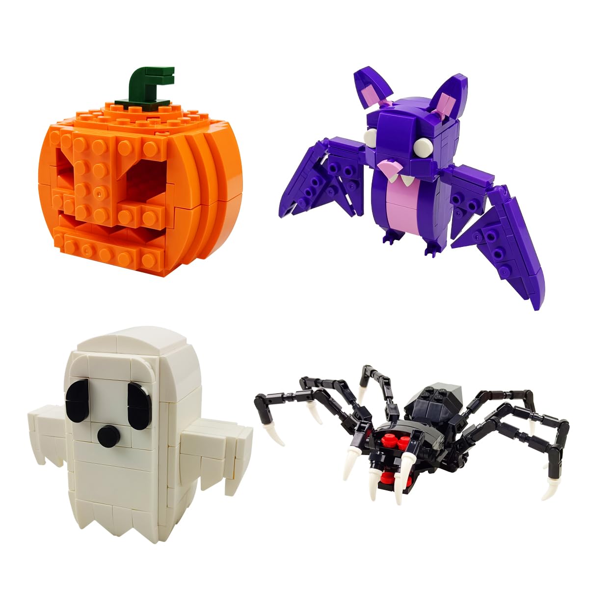 Anditoy 4 Pack Halloween Building Block Toys for Kids Boys Girls Halloween Treat Bags Gifts Halloween Party Favors