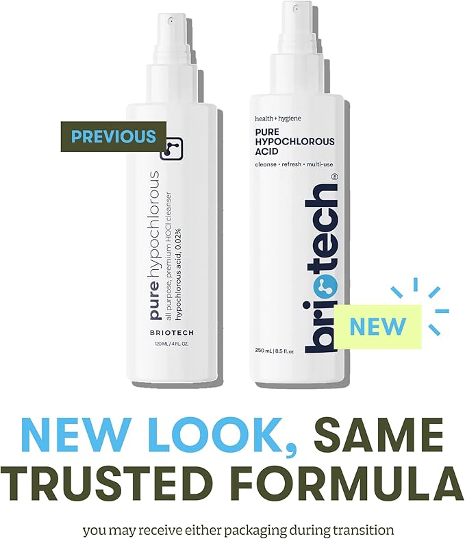 BRIOTECH Pure Hypochlorous Acid Cleanser, Original Premium HOCl Topical Solution, Multi-Purpose Cleaner, Family Approved & Pet Friendly, 1 Gallon Refill
