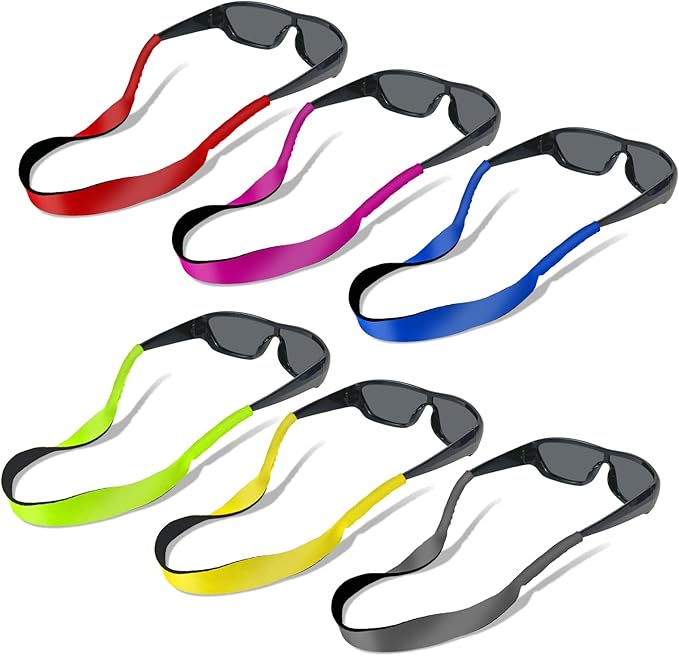 6 Pack Neoprene Glasses Straps Floating Sunglasses Eyeglass Strap Anti Slip Sports Safety Eyewear Retainer Holder for Adul...