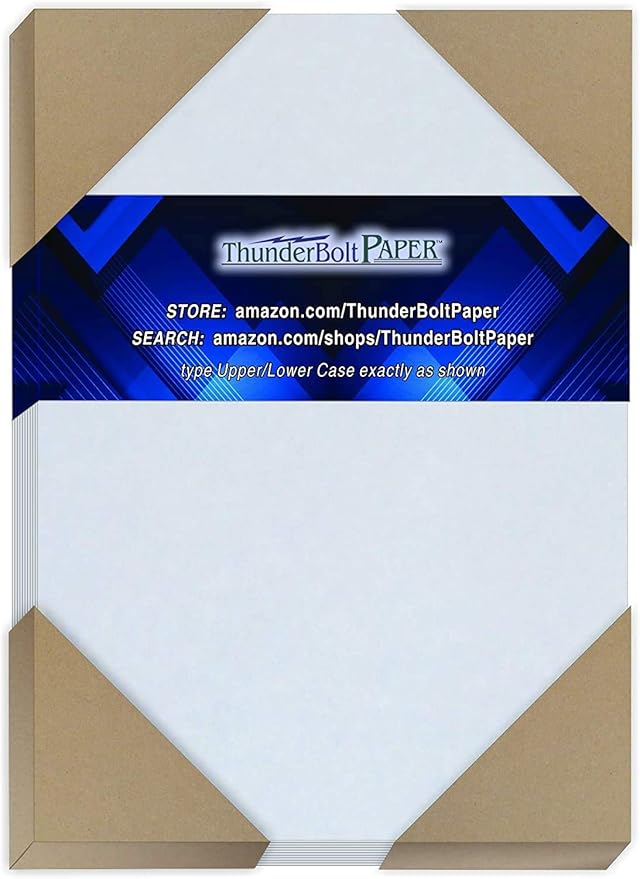 125 Light Blue Parchment 65lb Cover Weight Paper - 5" X 7" (5X7 Inches) Photo|Card|Frame Size - Printable Cardstock Colored Sheets Old Parchment Semblance