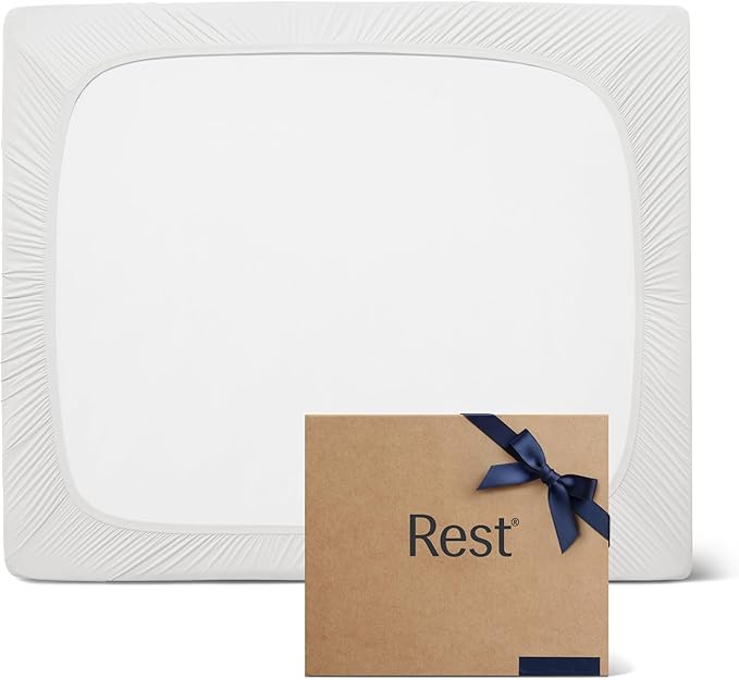 REST® Evercool®+ Fitted Sheet, Queen Size, Arctic White, 15" Deep (up to 18’’), Breathable Bedding for Hot Sleeper and Night Sweats, Bed Sheet with Ionic+ Self-Cleaning Silver Yarn for Sensitive Skin