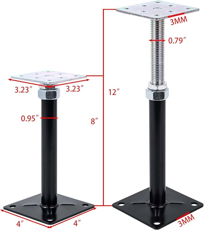 2-Pack Lift Supports,Adjust Supports,Level Supports,Floor Jacks,Floor Straightener,Adjustable House Jack for The Floor,Post 8" to 12"
