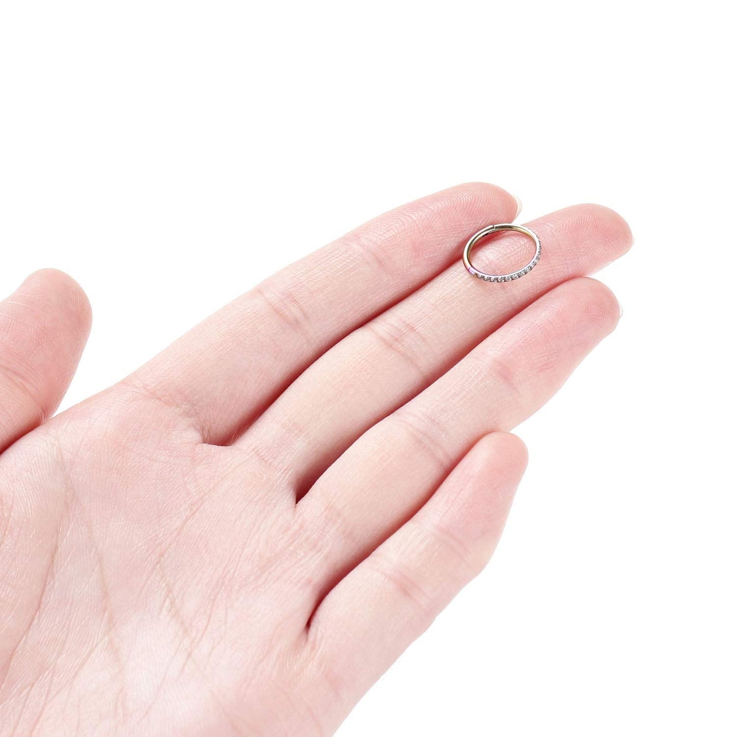 FUNLMO Nose Ring Hoop 18G Nosril Piercing Hoop Stainless Steel Cartilage Earrings CZ Tragus Helix Earrings Cartilage Earring Sep